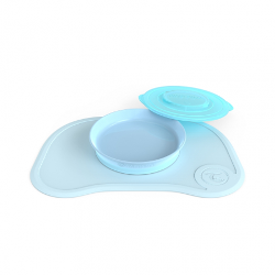 PLATO CON MANTEL TWISTSHAKE ADERENTE-BABY BLUE