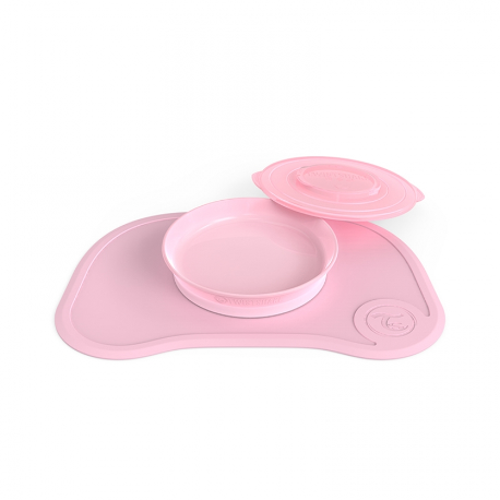 PLATO CON MANTEL TWISTSHAKE ADERENTE-ROSA 