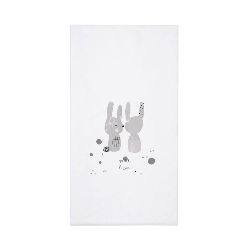 Colcha y protector para cuna Snoops de Petit Praia en color gris