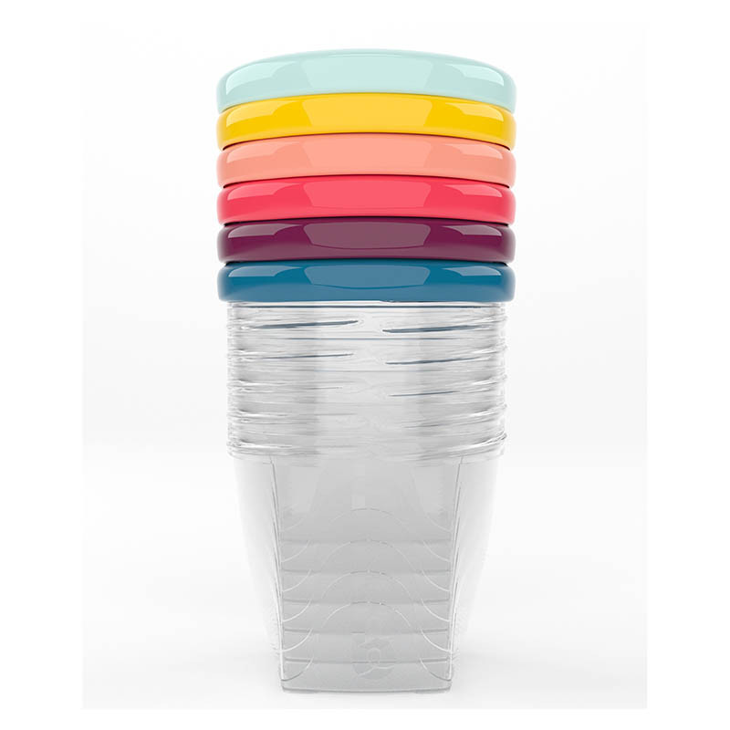 Recipientes para alimentos Babybols de Babymoov. Set de 6 recipientes de 250 ml cada uno.