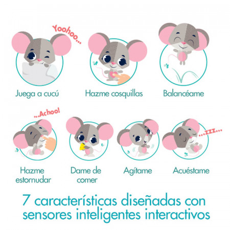 Coco el ratón, juguete interactivo wonder buddies de tiny love. 7 características