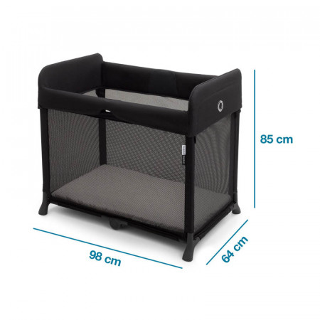 cuna de viaje stardust de bugaboo en negro