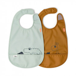 pack de 2 baberos deer friends de donde by deer en color blue 2