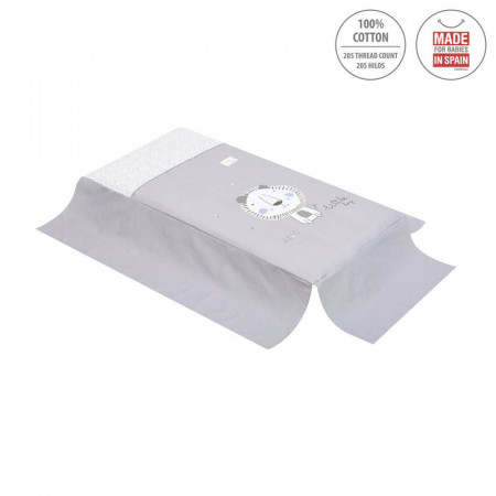 protector y colcha de cuna be de cambrass en be lion