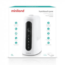 Humidificador Humitouch Pure de Miniland, con mando a distancia para controlar todas  sus funciones desde cualquier sitio. 2