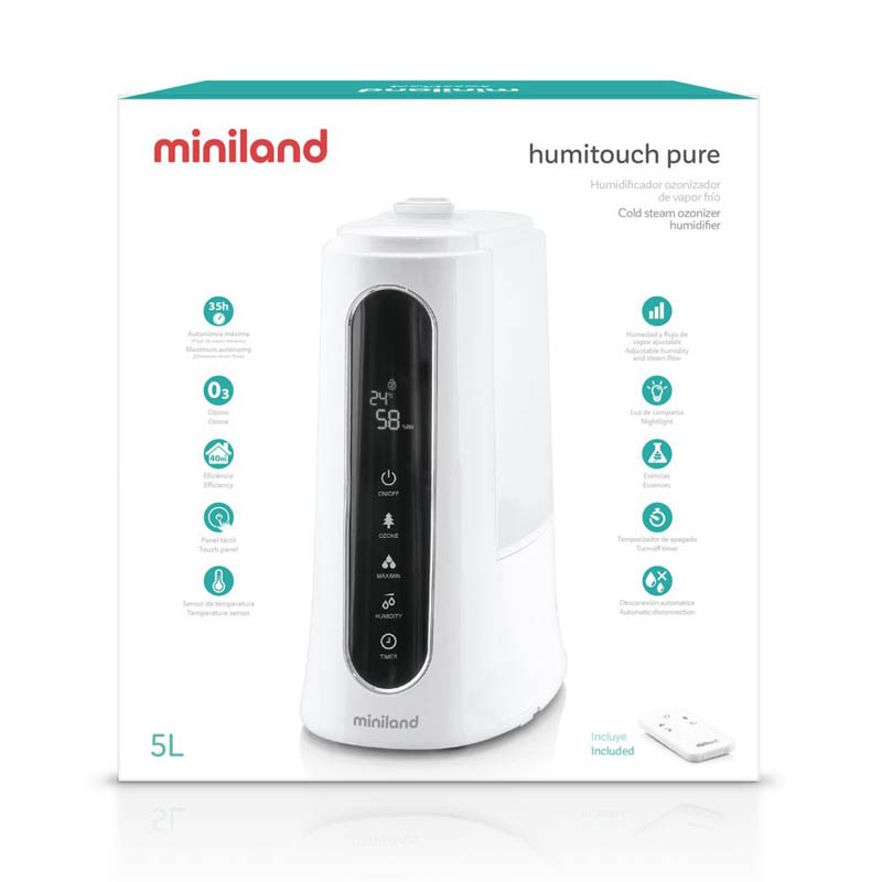 Humidificador Humitouch Pure de Miniland. Un humidificador de ozono que consigue purificar el aire.