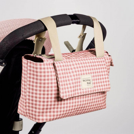 Bolso organizador I love vichy de Walking Mum fabricado en material resistente y de fácil limpieza a mano o a máquina a 30 °C.