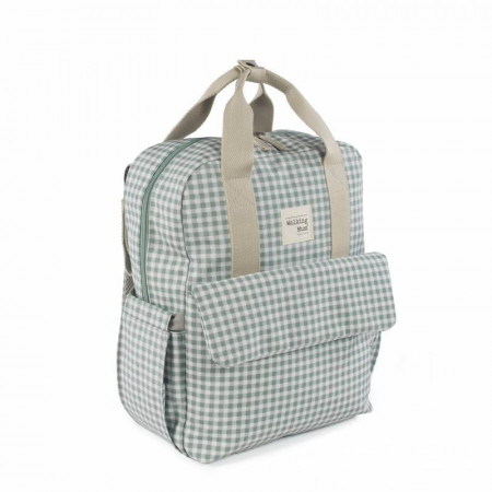 Mochila de la Colección I love vichy de Walking Mum, una bolsa canastilla y mochila al mismo tiempo.