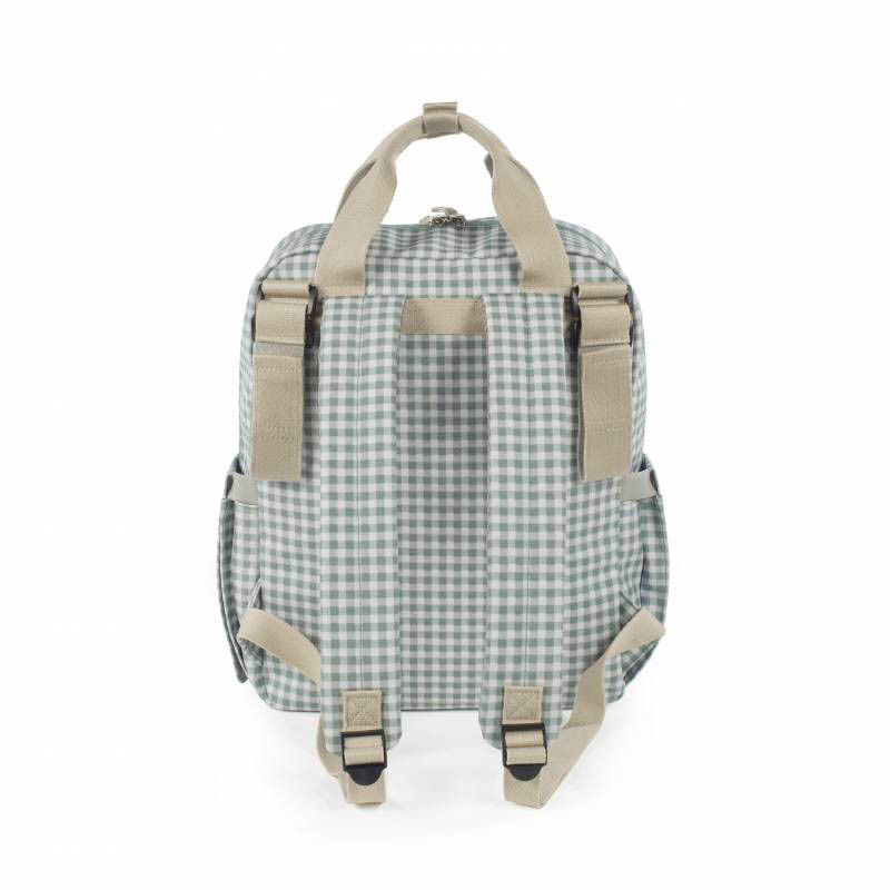 Ésta mochila incluye 2 asas cortas ajustables para colocarla en cualquier silla de paseo, asas de mano y correas acolchadas.