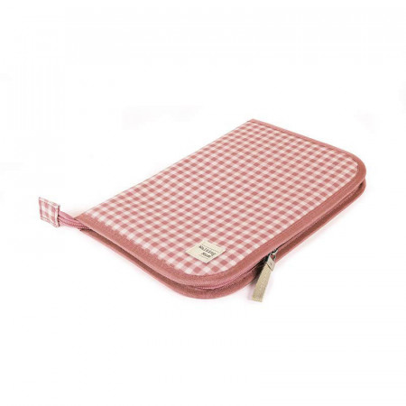 Portadocumentos de la colección I Love Vichy de Walking Mum, color rosa.