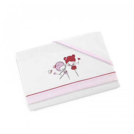 sabanas para cuna modelo 42 de d'peques en color rosa