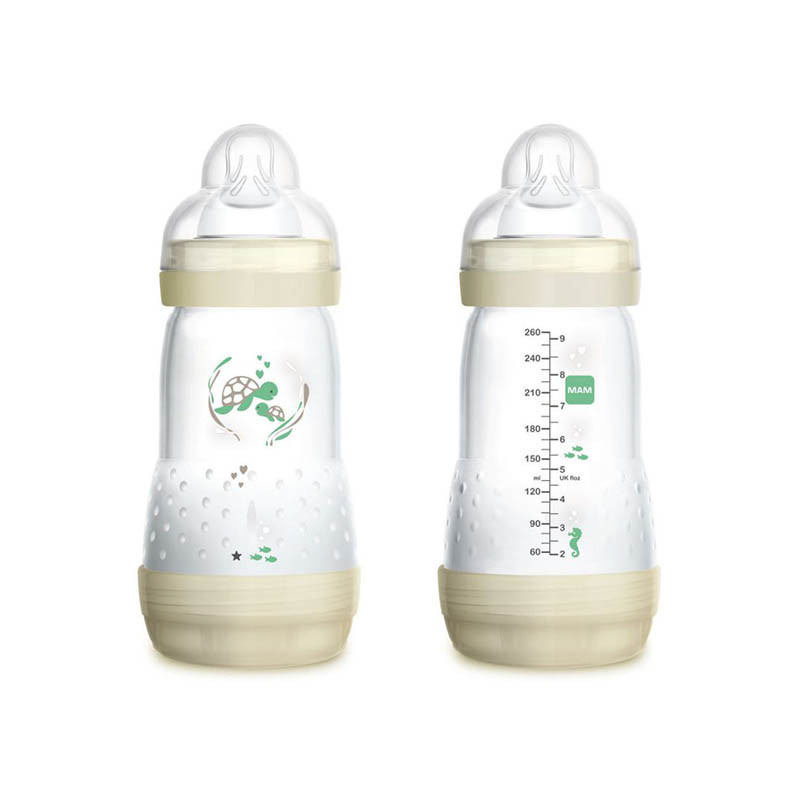 biberon anti colicos de 260 ml de mam en color ivory
