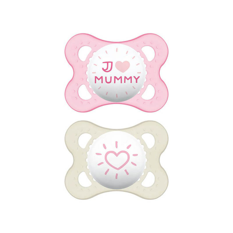 chupetes de látex original 0+ de mam en color quartz rose e ivory (mummy)