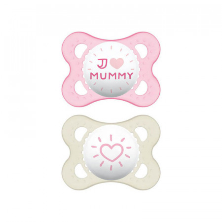 chupetes de látex original 0+ de mam en color quartz rose e ivory (mummy)