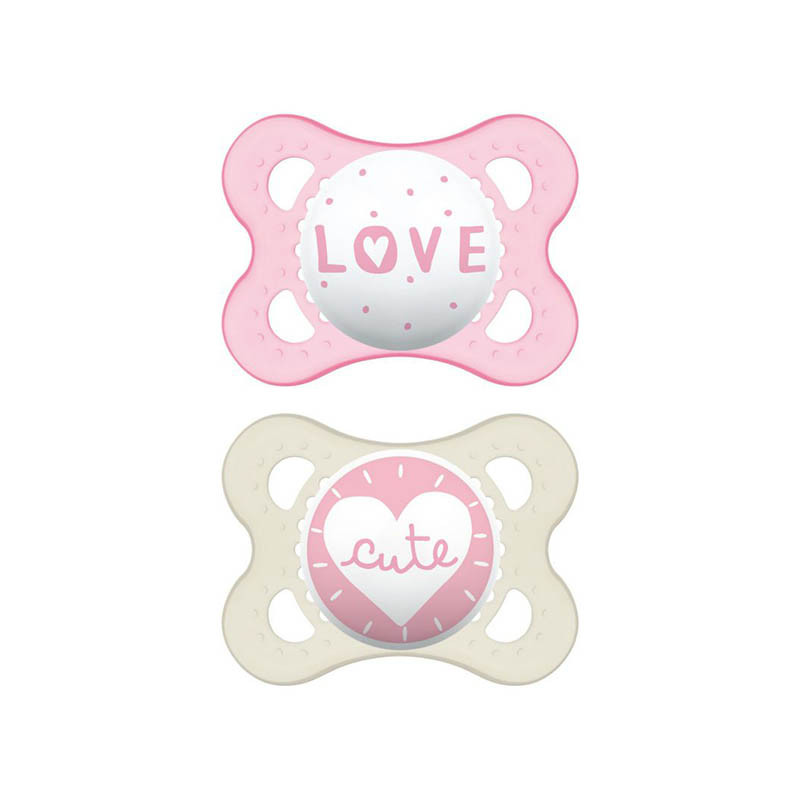 chupete original 0+ de mam en el color quartz rose e ivory