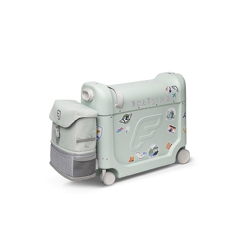 pack de jetkids mochila y jetkids bedbox de stokke en el color green aurora