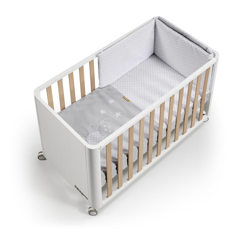 cuna doco sleeping style de cotinfant con tejido bear gris