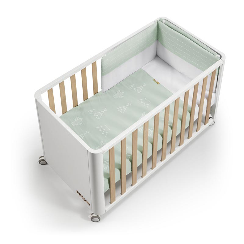 cuna doco sleeping style de cotinfant con tejido tipi verde