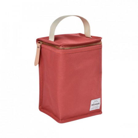 bolsa isotérmica de beaba en color rojo terracota