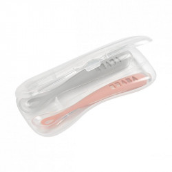 pack de 2 cucharas de silicona con estuche en color azul claro 2