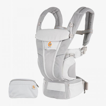 mochila de porteo omni breeze de ergobaby en el color gris perla