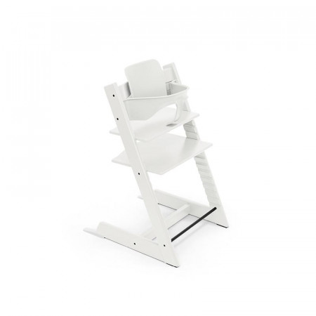 Trona Tripp Trapp de Stokke con baby set en color blanco.