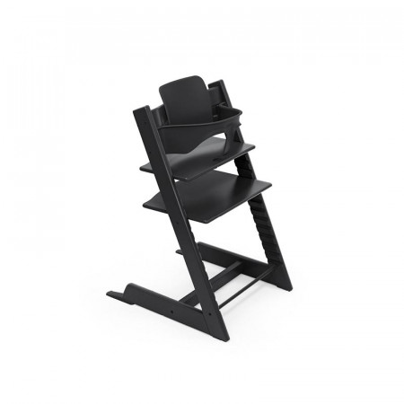 Trona Tripp Trapp de Stokke con baby set en color negro.