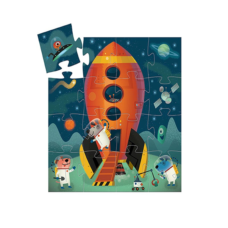 Puzzle silueta Nave espacial de Djeco, 16 piezas.