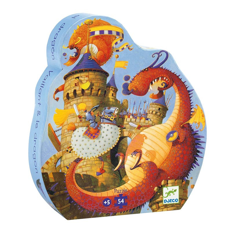 Puzzle silueta Vaillant y el dragón de Djeco.