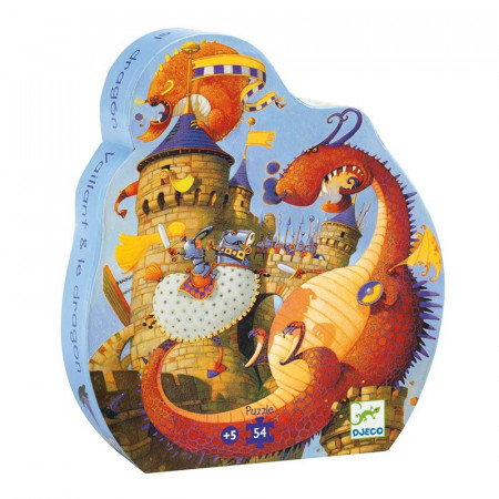 Puzzle silueta Vaillant y el dragón de Djeco.