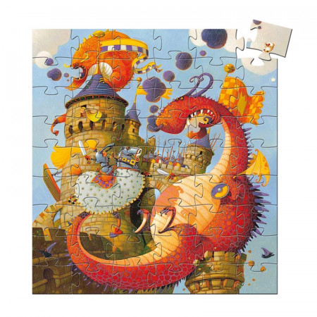 Puzzle silueta Vaillant y el dragón de Djeco, 54 piezas.
