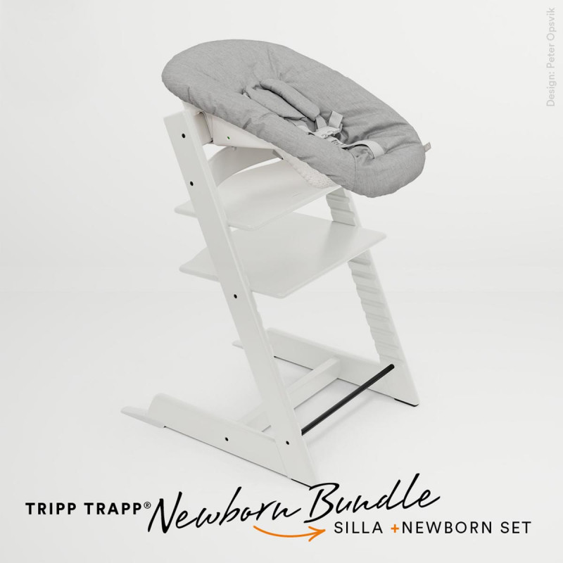 pack de trona tripp trapp de stokke con newborn set en color blanco