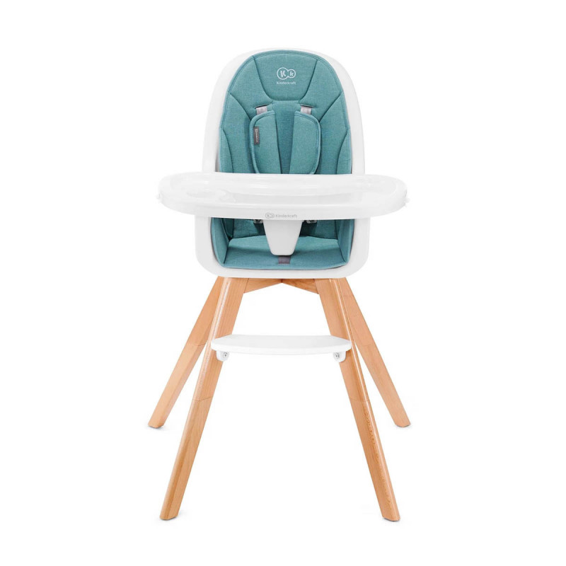 Trona Tixi 2 en 1 de Kinderkraft, cuenta con una bandeja doble muy amplia y ajustable.