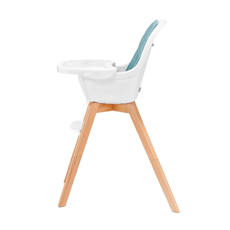 Trona Tixi 2 en 1 de Kinderkraft, la bandeja además de sus 3 niveles de ajuste, incluye espacio para una taza o una botella.