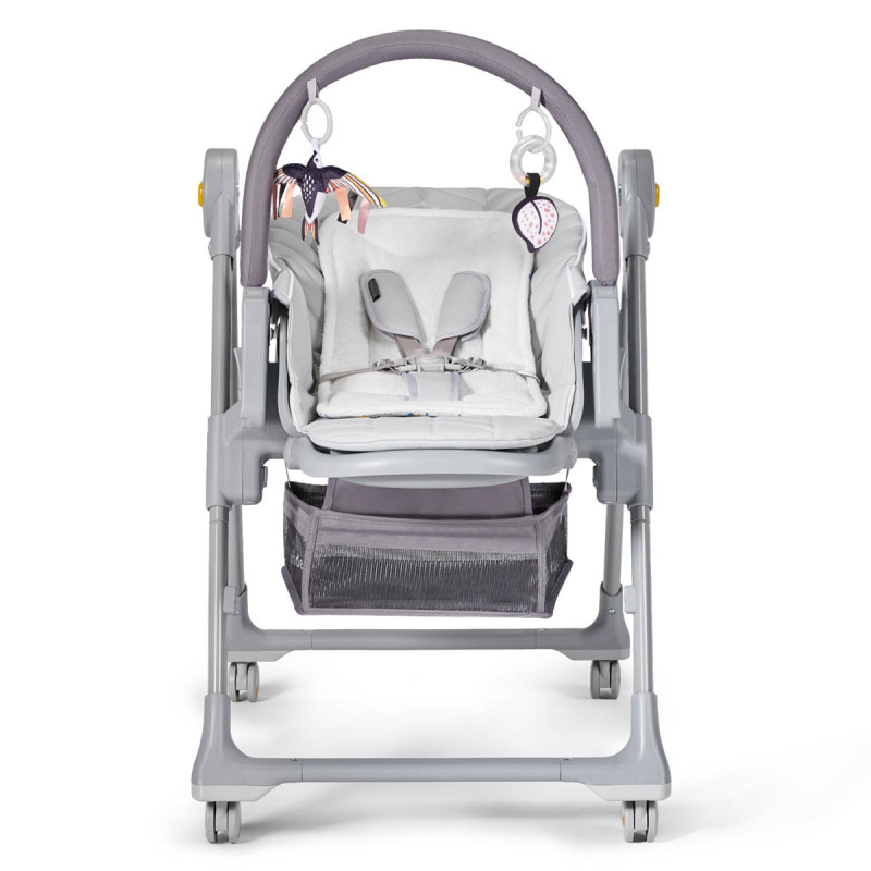 Trona y hamaca Lastree 2 en 1 de Kinderkraft, cuenta con asiento ajustable en 3 niveles, incluyendo la posición tumbada.