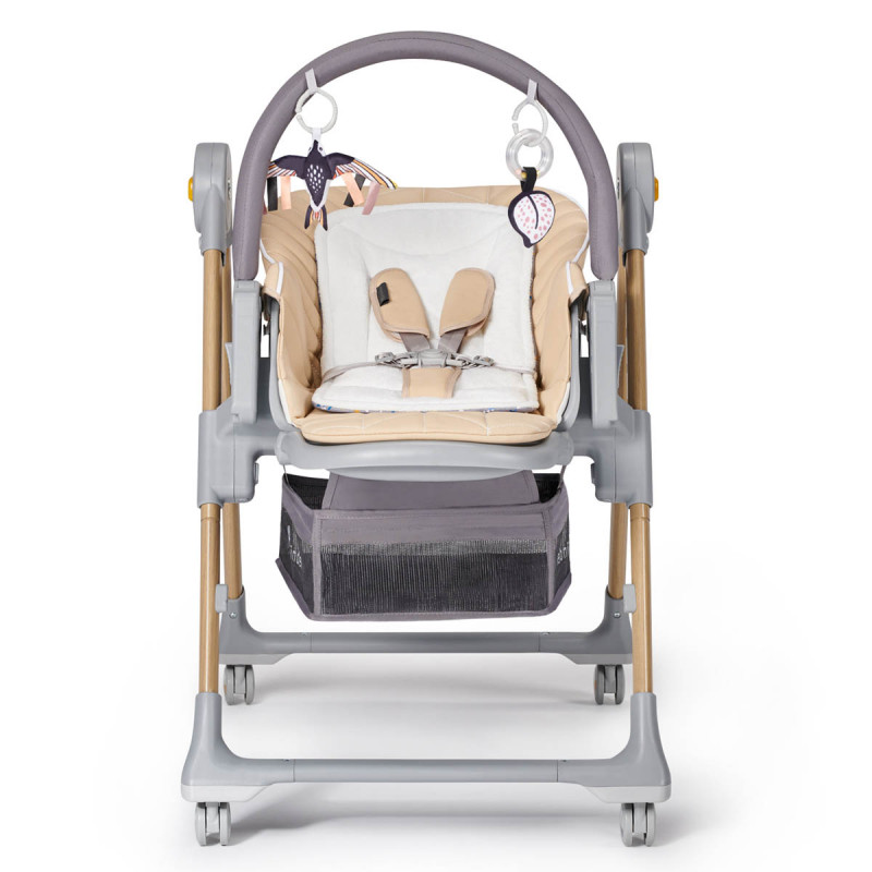 Trona y hamaca Lastree 2 en 1 de Kinderkraft, cuenta con asiento ajustable en 3 niveles, incluyendo la posición tumbada.