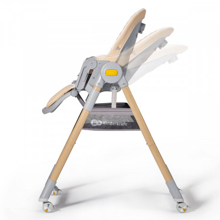 Trona y hamaca Lastree 2 en 1 de Kinderkraft tiene una cesta para artículos pequeños.