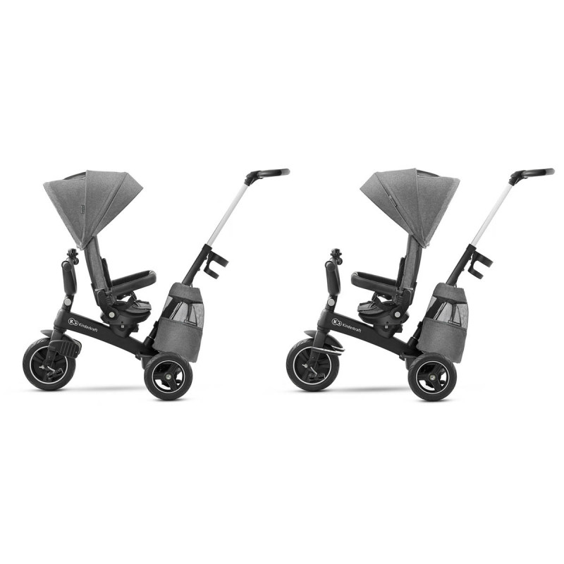 kinderkraft easytwist triciclo 5 en 1 gris contramarcha y a favor de marcha