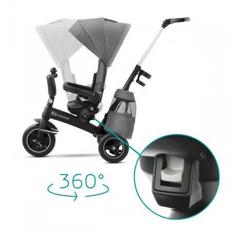 kinderkraft easytwist triciclo 5 en 1 gris 360
