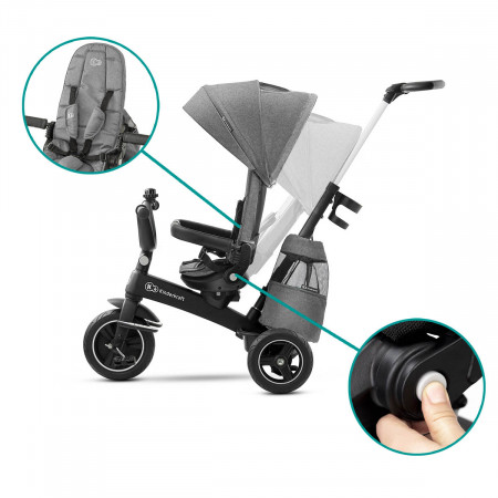 kinderkraft easytwist triciclo 5 en 1 gris facil de configurar