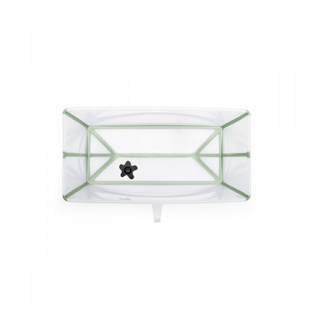 Flexi bath X large Stokke, color verde transparente, vista desde arriba.