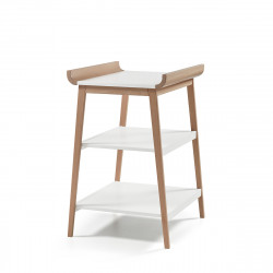 Mueble cambiador Doco Sleeping de Cotinfant en color blanco natural, con colchoneta y funda bear gris. 2