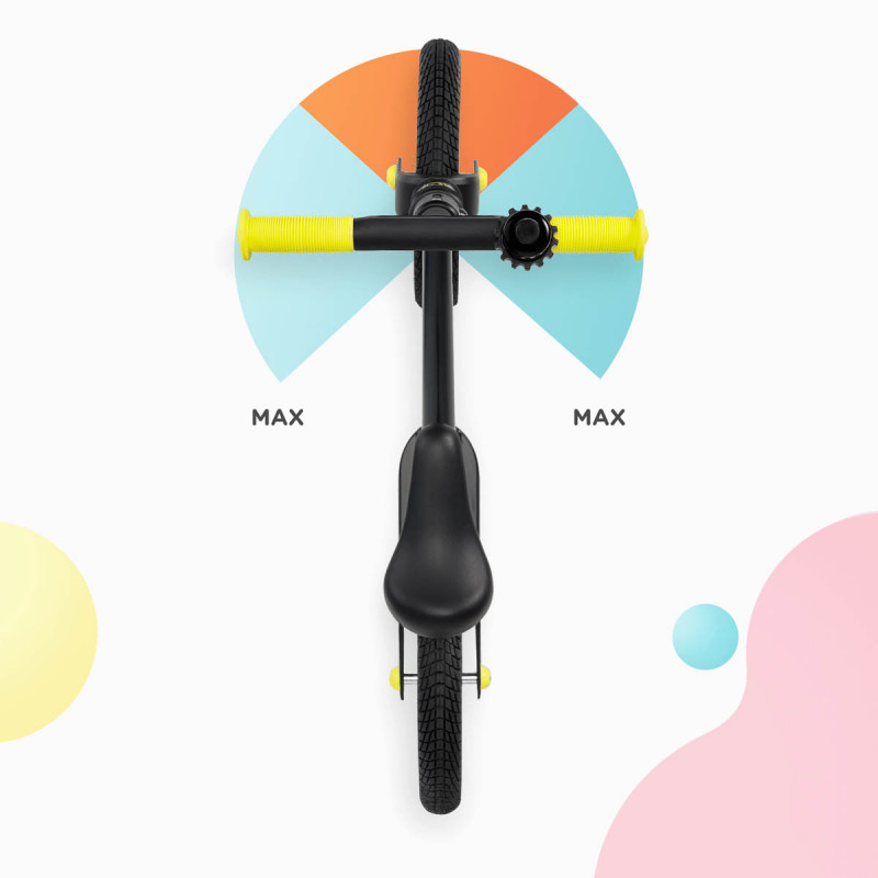 Kinderkraft goswift bicicleta de equilibrio tiene un limitador de rotación del manillar que minimiza el riesgo de caída.