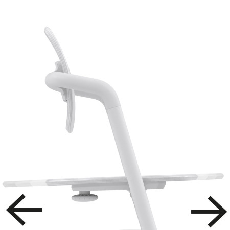 Trona Lemo 3 en 1 de Cybex, cuenta con numerosas posiciones de profundidad del asiento.