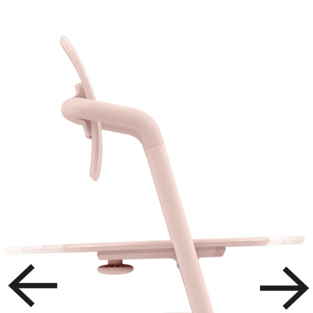 Trona Lemo 3 en 1 de Cybex, cuenta con numerosas posiciones de profundidad del asiento.