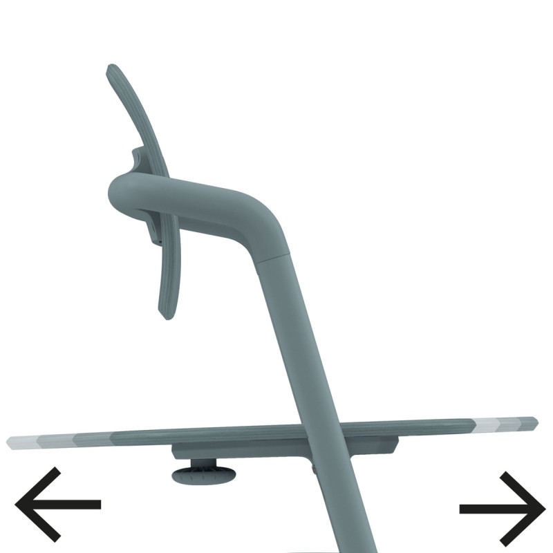 Trona Lemo 3 en 1 de Cybex, cuenta con numerosas posiciones de profundidad del asiento.