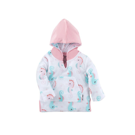 Poncho/albornoz Zoocchini para bebés de 12 a 24 meses, modelo caballito de mar.