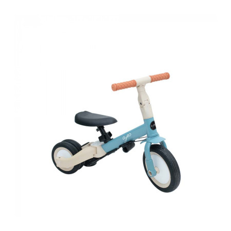 Triciclo evolutivo GYRO de Olmitos, las ruedas se adhiere perfectamente a la superficie, tanto de tres como de dos ruedas.