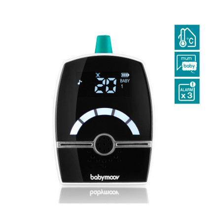 Vigilabebés Premium Care de Babymoov, cuenta con 3 alarmas: sonora, visual o vibración y volumen regulable.