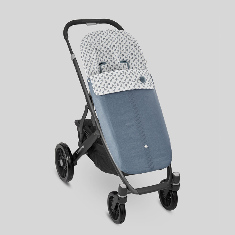 Saco silla universal para invierno, Poulet de Paz Rodríguez, en color azul plomo.